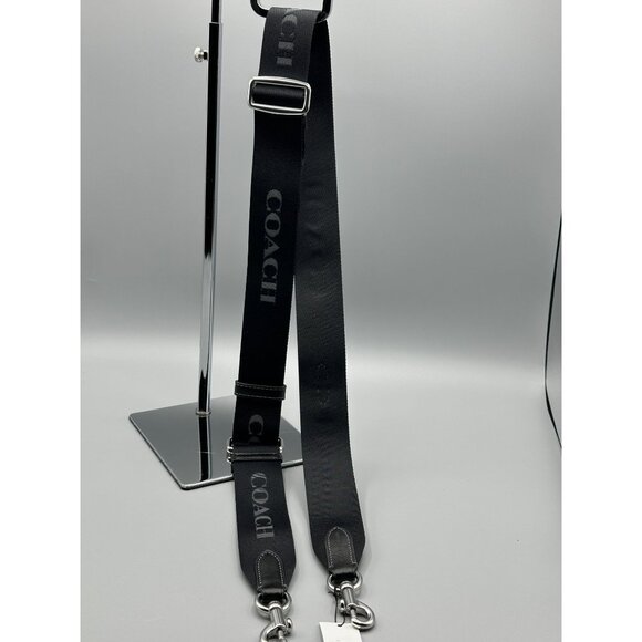 Coach Black Adjustable Webbing Strap With Silver Hardware CR460 NWT - Picture 1 of 10